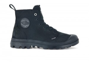 All Black Men Palladium PAMPA HI ZIP WL High Tops Shoes USA | CAY-072958