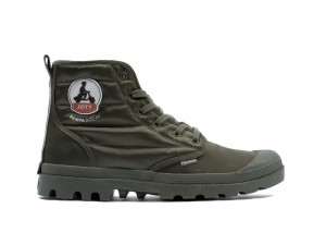 Army Green Men Palladium PAMPA HI DARE RHONA High Tops Shoes USA | UMP-670541