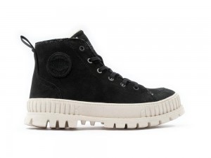 Black Men Palladium PALLASHOCK ZIP WARM High Tops Shoes USA | OUA-461239