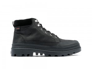 Black Men Palladium PALLATROOPER CUFF WP+ High Tops Shoes USA | XJB-510487