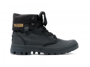 Black Women Palladium BAGGY COATED High Tops Shoes USA | IWC-723591