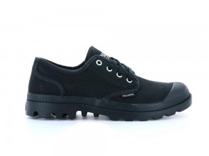 Black Women Palladium PAMPA OXFORD Low Tops Shoes USA | VUX-823506