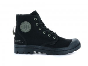 Black / Black Kids' Palladium PAMPA HI HTG SUPPLY High Top Boots USA | FUB-053897