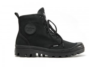 Black / Black Men Palladium PALLABROUSSE X KITSUNE High Top Boots USA | DOZ-218957