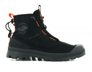 Black / Black Men Palladium PAMPA TRAVEL LITE High Top Boots USA | RCY-281375