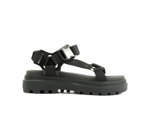 Black / Black Women Palladium PALLACRUISE STRAP Sandals USA | EGQ-926583