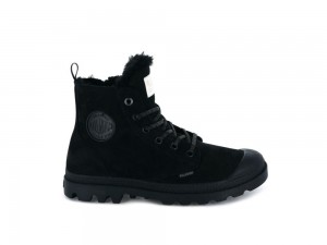 Black / Black Women Palladium PAMPA HI ZIP WL High Tops Shoes USA | PET-352089