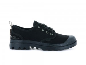 Black / Black Women Palladium PAMPA OX HTG SUPPLY Low Tops Shoes USA | EYJ-815429