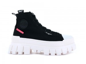 Black / Marshmallow Women Palladium REVOLT HI TX High Top Boots USA | EWS-031827