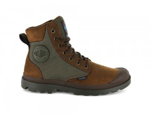 Bridle Brown / Moon Mist Men Palladium PAMPA SPORT CUFF WPN High Top Boots USA | EGK-342915