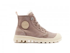 Brown Women Palladium PAMPA HI ZIP WL High Tops Shoes USA | KAX-678102