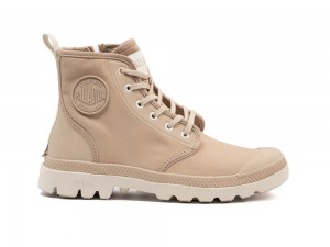 Cuban Sand Brown Women Palladium PAMPA LITE+ HI PARIS High Tops Shoes USA | LNV-562107