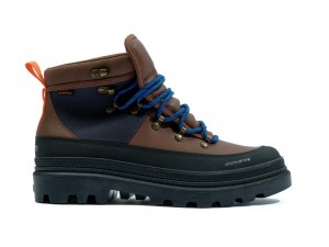 Dark Brown Men Palladium PALLATROOPER HIKER WP+ X FINISTERRE High Tops Shoes USA | HBI-748062