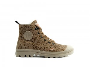 Dear Brown Aop Women Palladium PAMPA HI ZIP WL High Tops Shoes USA | GTK-850379