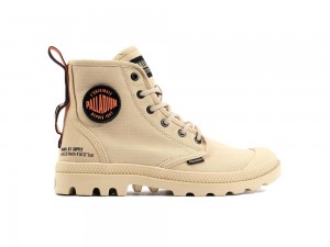 Desert Beige Kids' Palladium PAMPA HI SUPPLY RS High Top Boots USA | DHL-421086