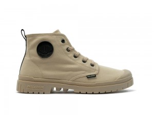 Desert Beige Men Palladium PAMPA SP20 HI CANVAS High Tops Shoes USA | UGC-083629