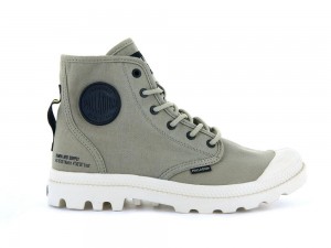 Dune Grey Kids' Palladium PAMPA HI HTG SUPPLY High Top Boots USA | SOU-983507