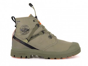 Dune Grey Men Palladium PAMPA TRAVEL LITE+ WATERPROOF High Top Boots USA | UZJ-768135