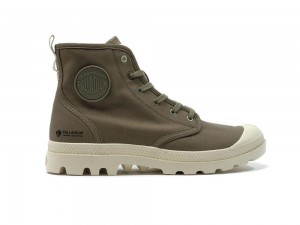 Dusky Green Kids' Palladium PAMPA HI ZIP ORGANIC High Top Boots USA | STP-201489