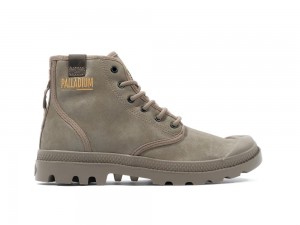 Dusky Green Men Palladium PAMPA HI COATED High Tops Shoes USA | OQX-947153