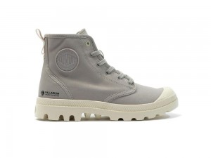 Grey Berry Kids' Palladium PAMPA HI ZIP ORGANIC High Top Boots USA | MRO-037192