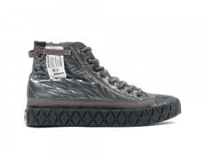 Gun Metal Grey Women Palladium PALLA ACE RE-QUILT W High Tops Shoes USA | GLC-072165