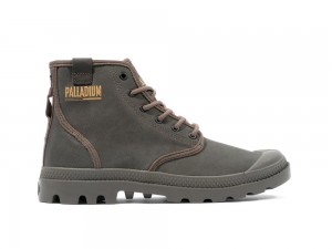 Major Brown Women Palladium PAMPA HI COATED High Tops Shoes USA | ARU-195476