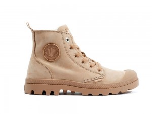 Nude Brown Women Palladium PAMPA HI ZIP WL High Tops Shoes USA | QLY-715089