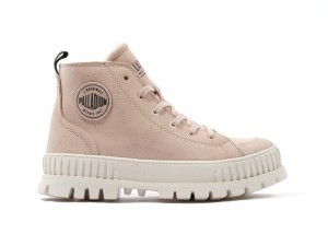 Nude Dust Pink Men Palladium PALLASHOCK ZIP WARM High Tops Shoes USA | QVF-046178