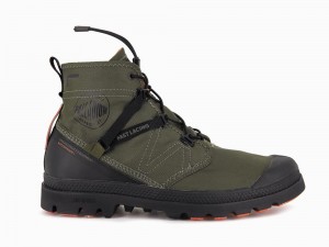 Olive Night Kids' Palladium PAMPA TRAVEL LITE+ WATERPROOF High Top Boots USA | NVF-501278