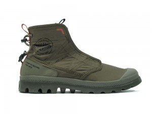 Olive Night Men Palladium PAMPA TRAVEL LITE RS High Tops Shoes USA | FHI-671305