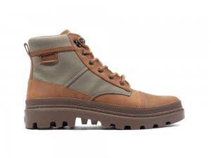 Olive Night / Honey Men Palladium PALLATROOPER ROUGH High Top Boots USA | WHL-208567