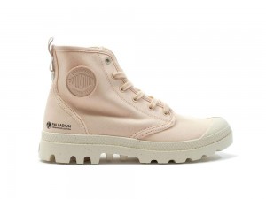 Peaskin Pink Kids' Palladium PAMPA HI ZIP ORGANIC High Top Boots USA | CMO-089642