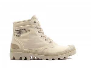 Sahara Beige Kids' Palladium PALLABROUSSE WORKWEAR High Top Boots USA | IJA-472098