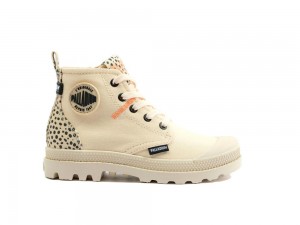 Sand Beige Kids' Palladium PAMPA SAFARI High Top Boots USA | PUG-416972