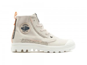 Sand Beige Women Palladium PAMPA UNDERLAYER High Tops Shoes USA | IUA-186237