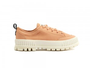 Sandstone Orange Women Palladium PALLASHOCK LO ORGANIC 2 Low Tops Sneakers USA | YHS-067913