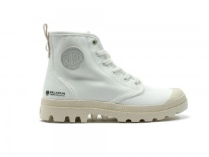 Star White Men Palladium PAMPA HI ZIP ORGANIC High Tops Shoes USA | IYH-530814