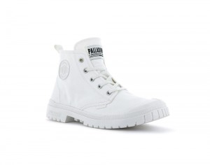 Star White Men Palladium PAMPA SP20 HI CANVAS High Tops Shoes USA | BES-271480