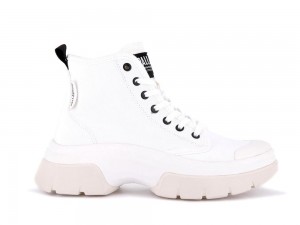 Star White Women Palladium PALLAWAVE High Top Boots USA | EYW-586730