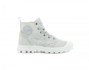 Star White Women Palladium PAMPA ZIP DESERTWASH High Top Boots USA | ZRB-093214