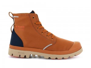 Tan / Mood Indigo Kids' Palladium PAMPA LITE+ RECYCLE WP+ High Top Boots USA | JLF-539614