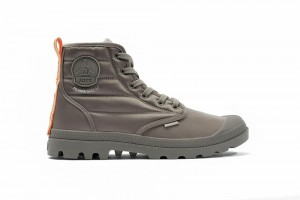 Taupe Grey Men Palladium PAMPA HI DARE RHONA High Tops Shoes USA | IJZ-147258