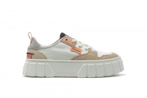 Tofu / Beige Tan Women Palladium PALLATOWER LO Low Tops Shoes USA | IMY-018346