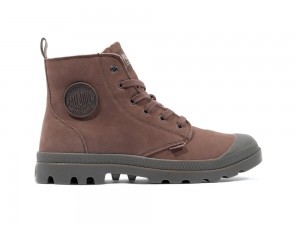 Yak Brown Men Palladium PAMPA HI ZIP WL High Tops Shoes USA | QSD-106237