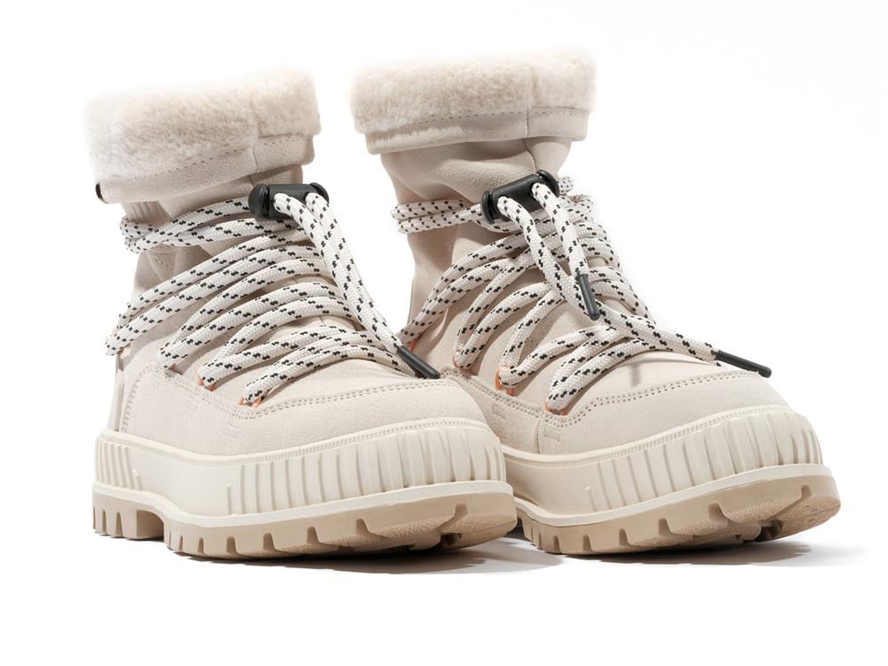 Almond Milk Khaki Women Palladium PALLASHOCK HIVER High Top Boots  USA |  BCU-798215