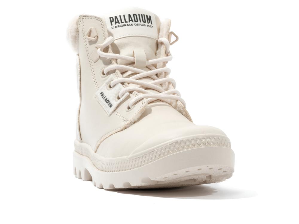 Almond Milk Khaki Women Palladium PAMPA HI SNOW WARM High Top Boots  USA |  MJE-840621