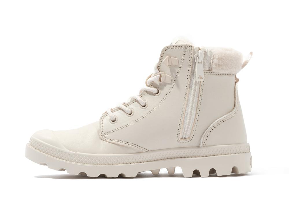 Almond Milk Khaki Women Palladium PAMPA HI SNOW WARM High Top Boots  USA |  MJE-840621