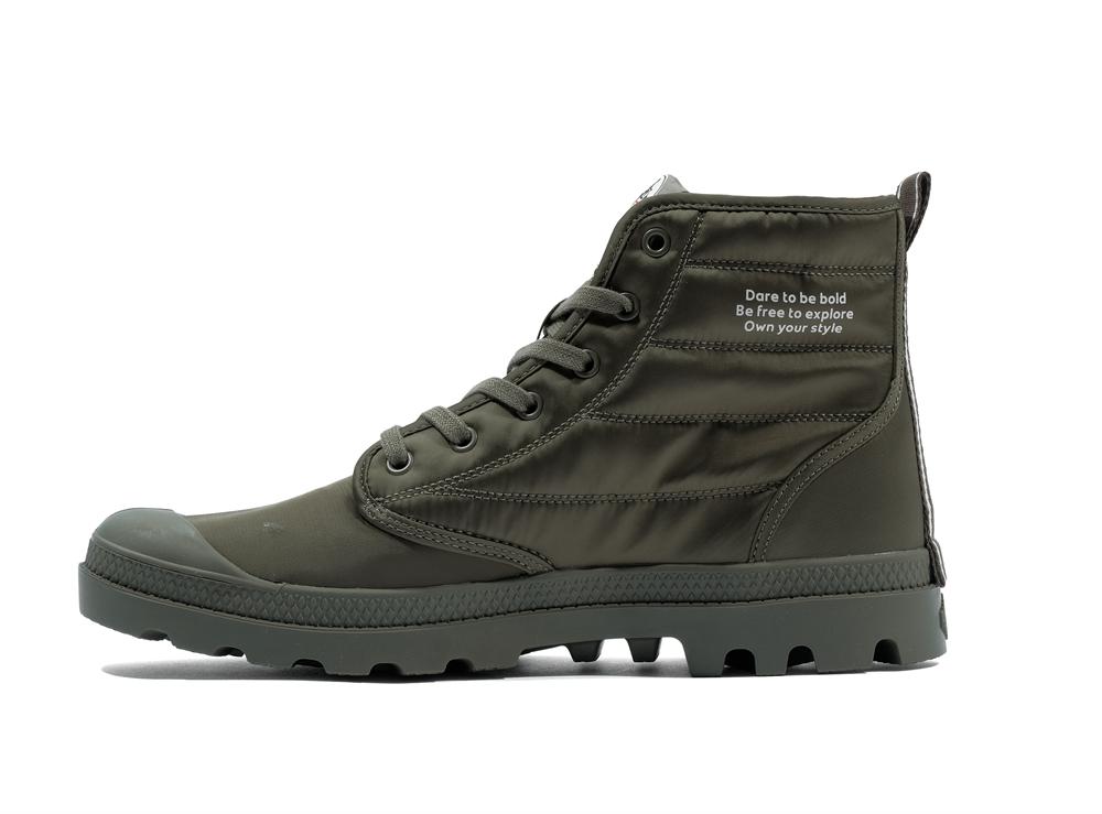 Army Green Men Palladium PAMPA HI DARE RHONA High Tops Shoes  USA |  UMP-670541