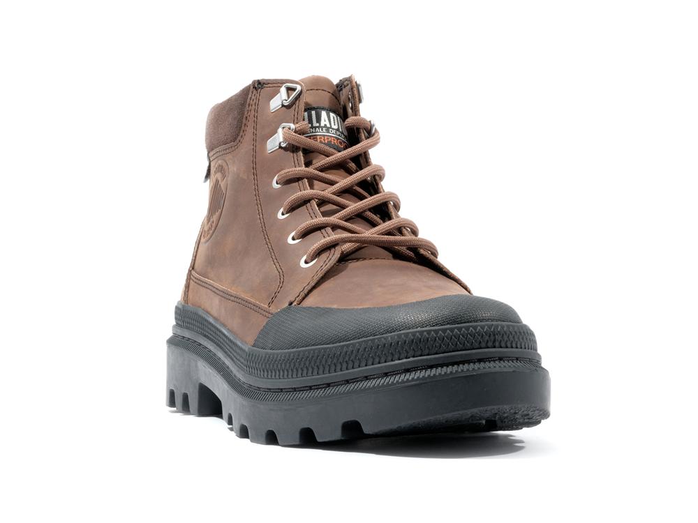 Bison Brown Men Palladium PALLATROOPER CUFF WP+ High Tops Shoes  USA |  ICY-567901